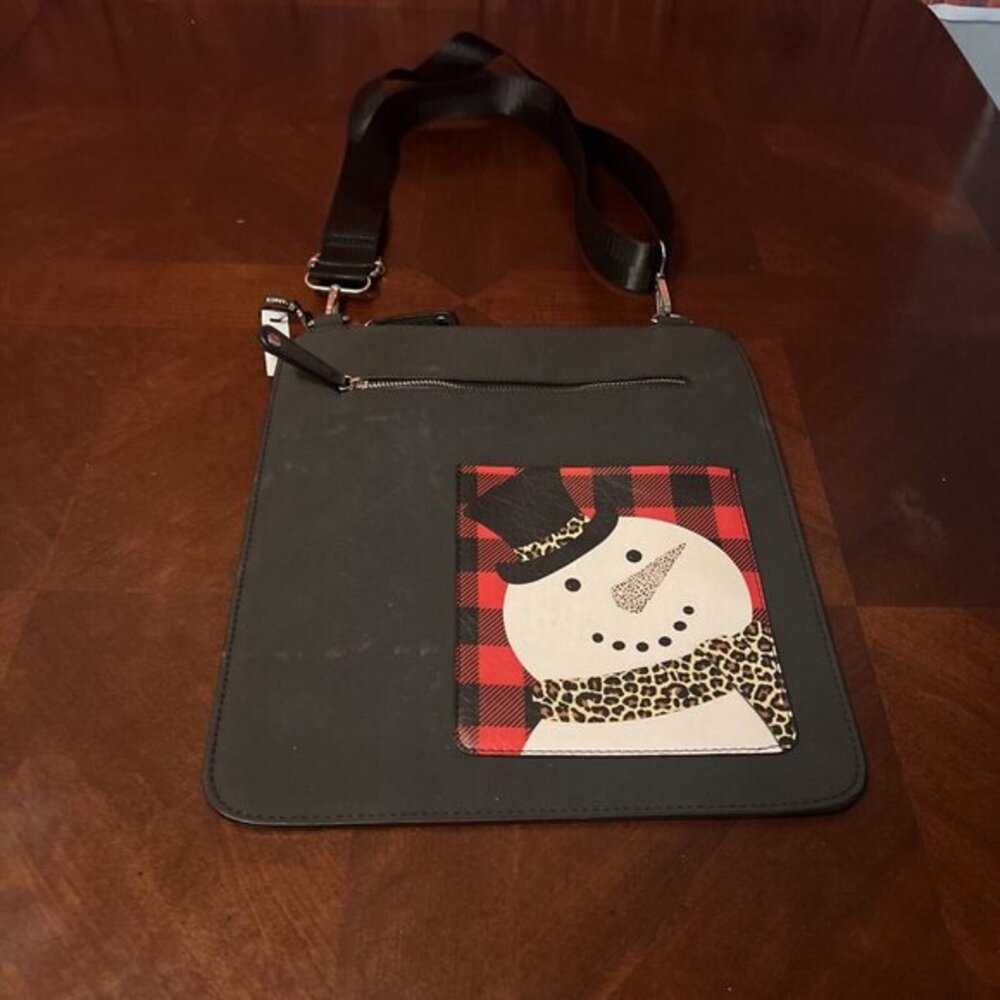 Coco + Carmen Snowman Crossbody Handbag Purse Vegan Leather Christmas Theme